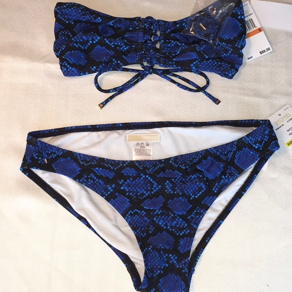 MICHAEL Michael Kors Other - NWT MICHAEL by MK Blue Reptile Bikini top S bot M